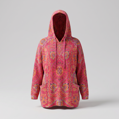 Lowenna Bohemian Hooded Tunic - Rose