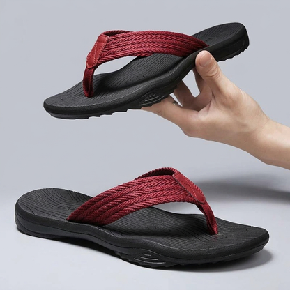 Loxmere All-Weather Flip-Flops - Red/Black