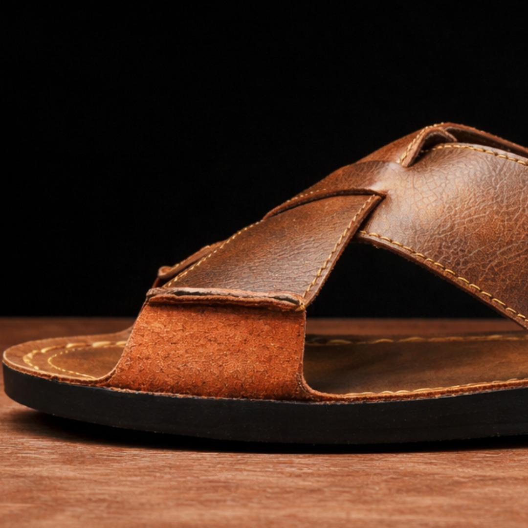Luca Leather-Look Slides