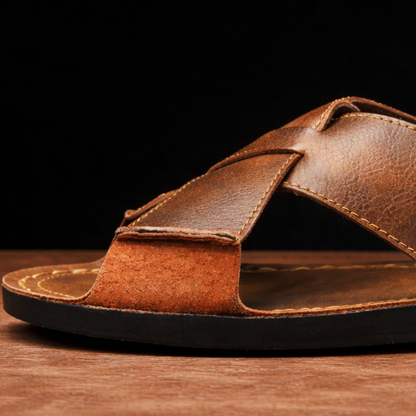 Luca Leather-Look Slides