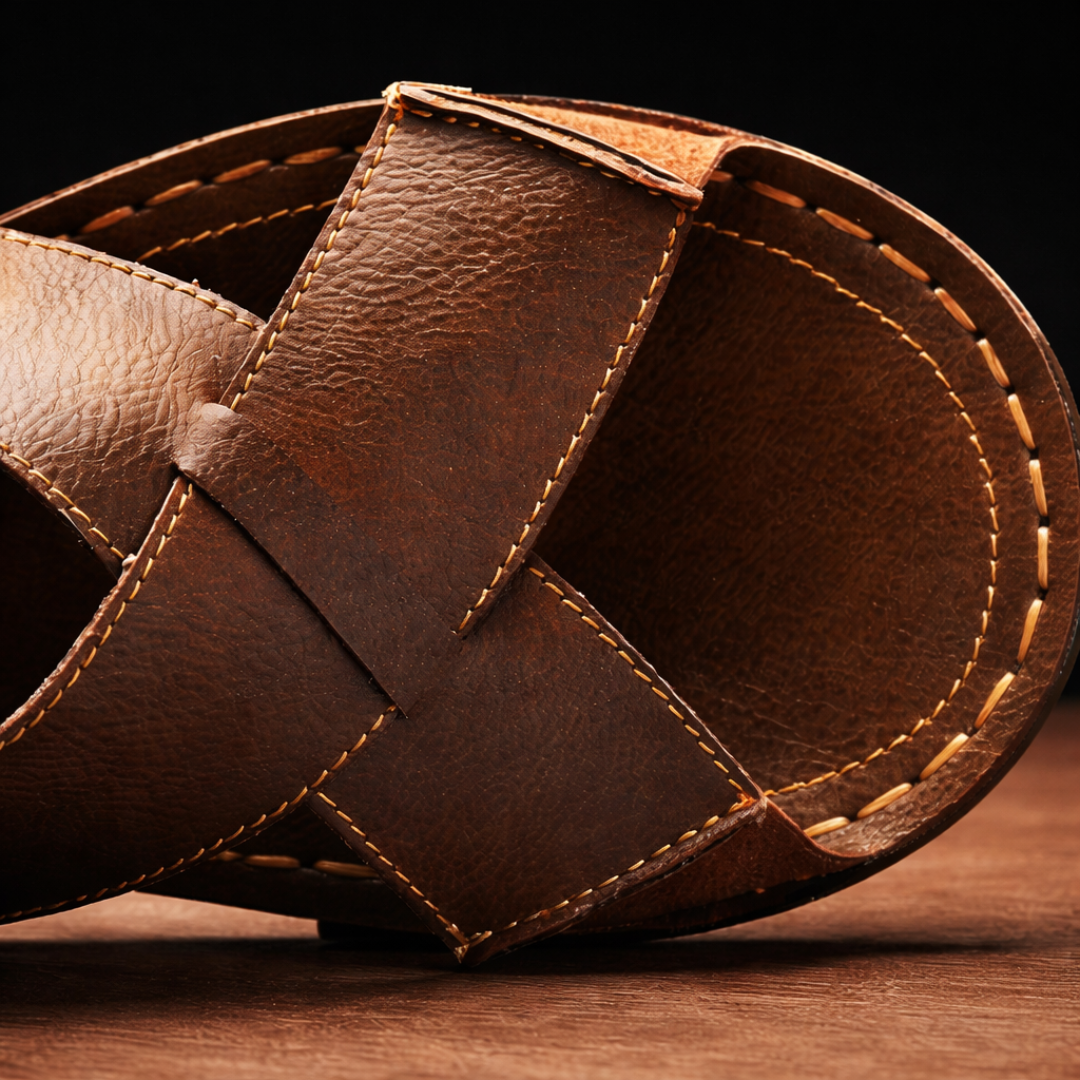 Luca Leather-Look Slides