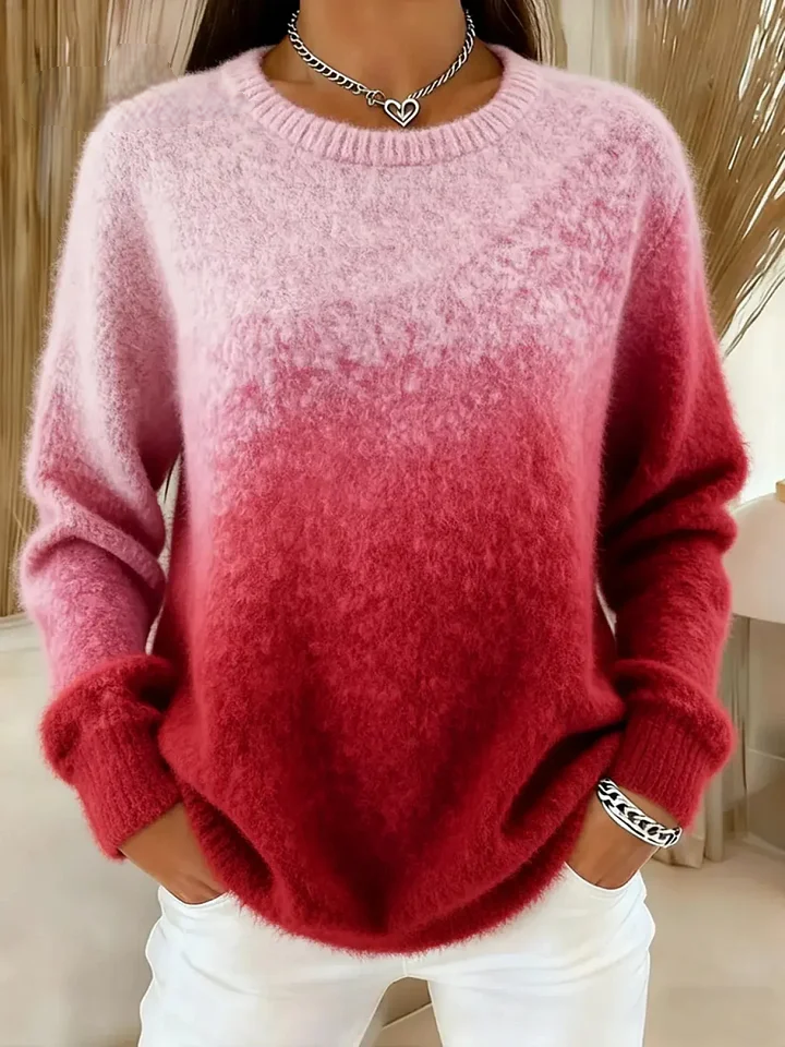 Lucia Soft-Touch Knit Sweater - Red
