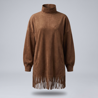 Lucia Turtleneck Dress - Brown