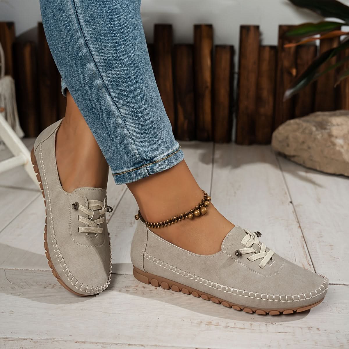 Lunara Comfort Loafers - Beige