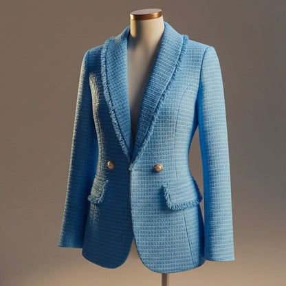 Lune Boucle Blazer - Iris Blue