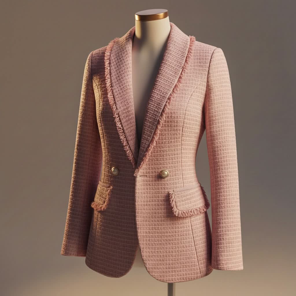 Lune Boucle Blazer - Rose Pink