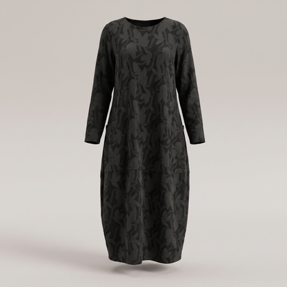 Lunessa Elegant Winter Dress - Black