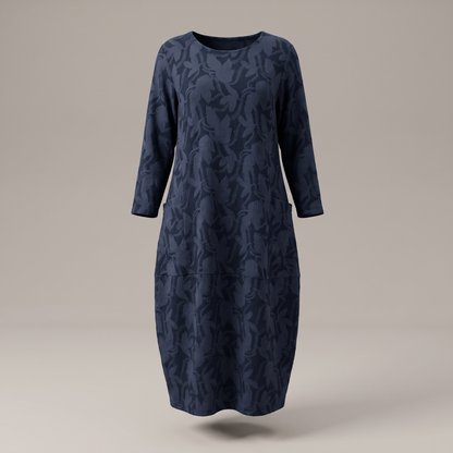 Lunessa Elegant Winter Dress - Blue