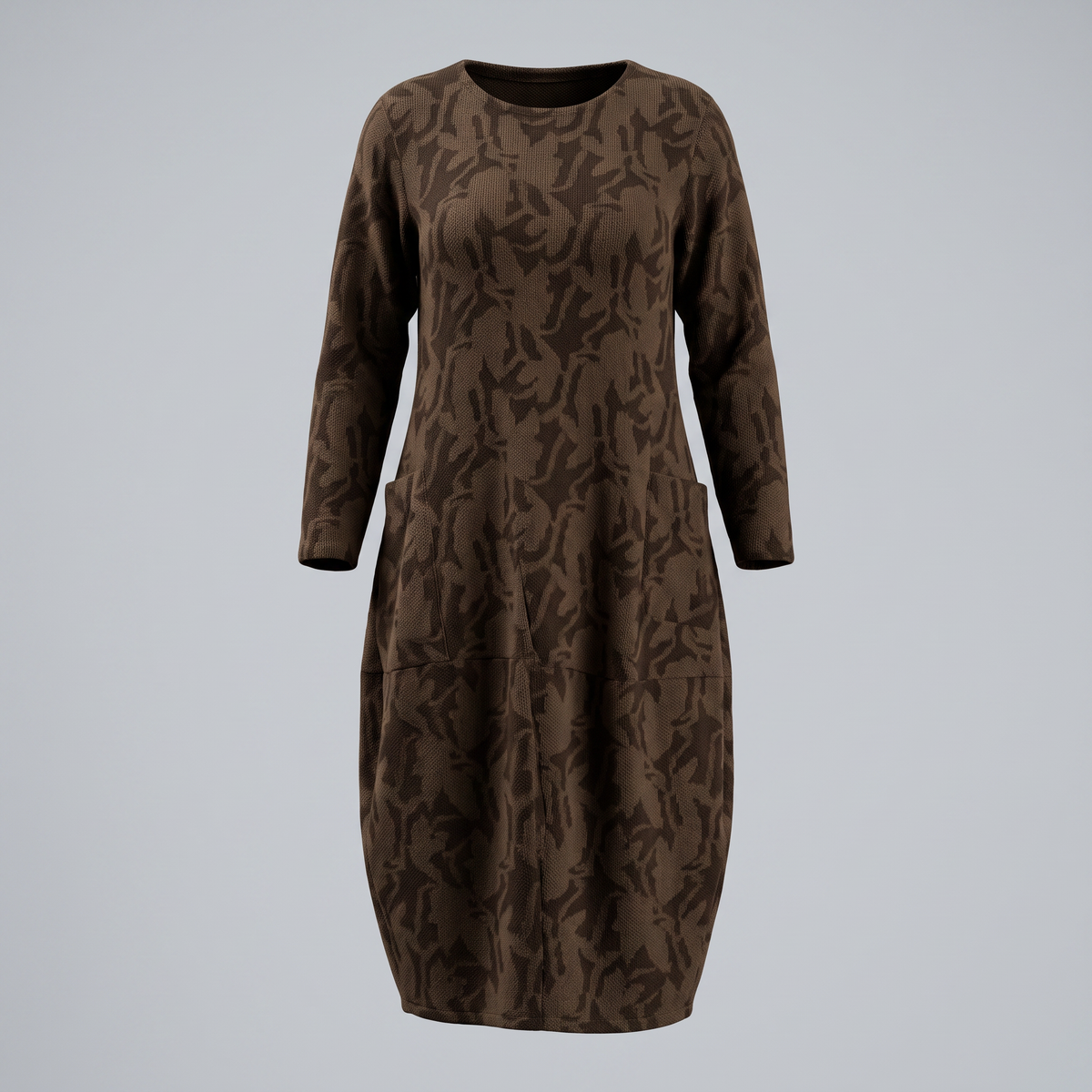 Lunessa Elegant Winter Dress - Brown