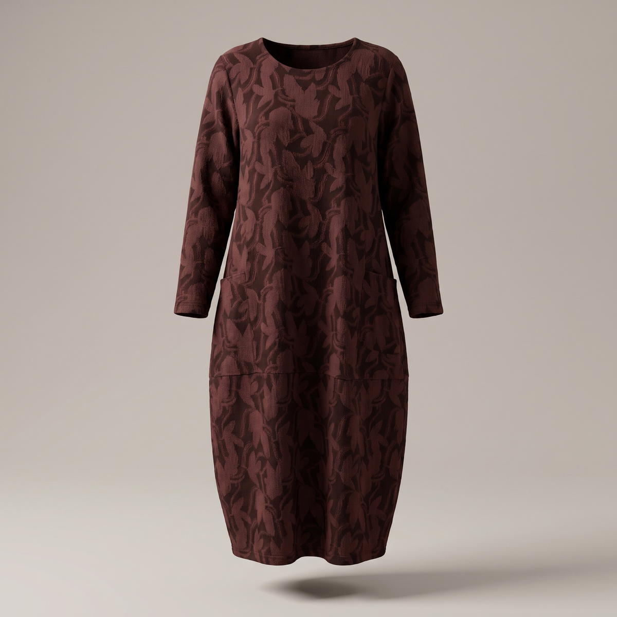 Lunessa Elegant Winter Dress - Burgundy