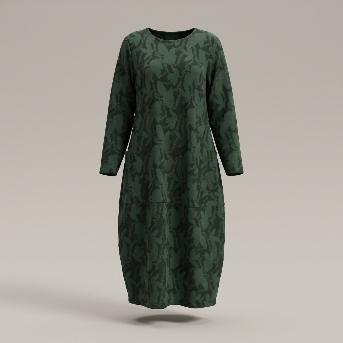 Lunessa Elegant Winter Dress - Green