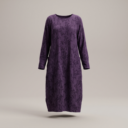 Lunessa Elegant Winter Dress - Purple
