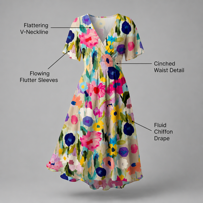 Luneth Fluid V Dress