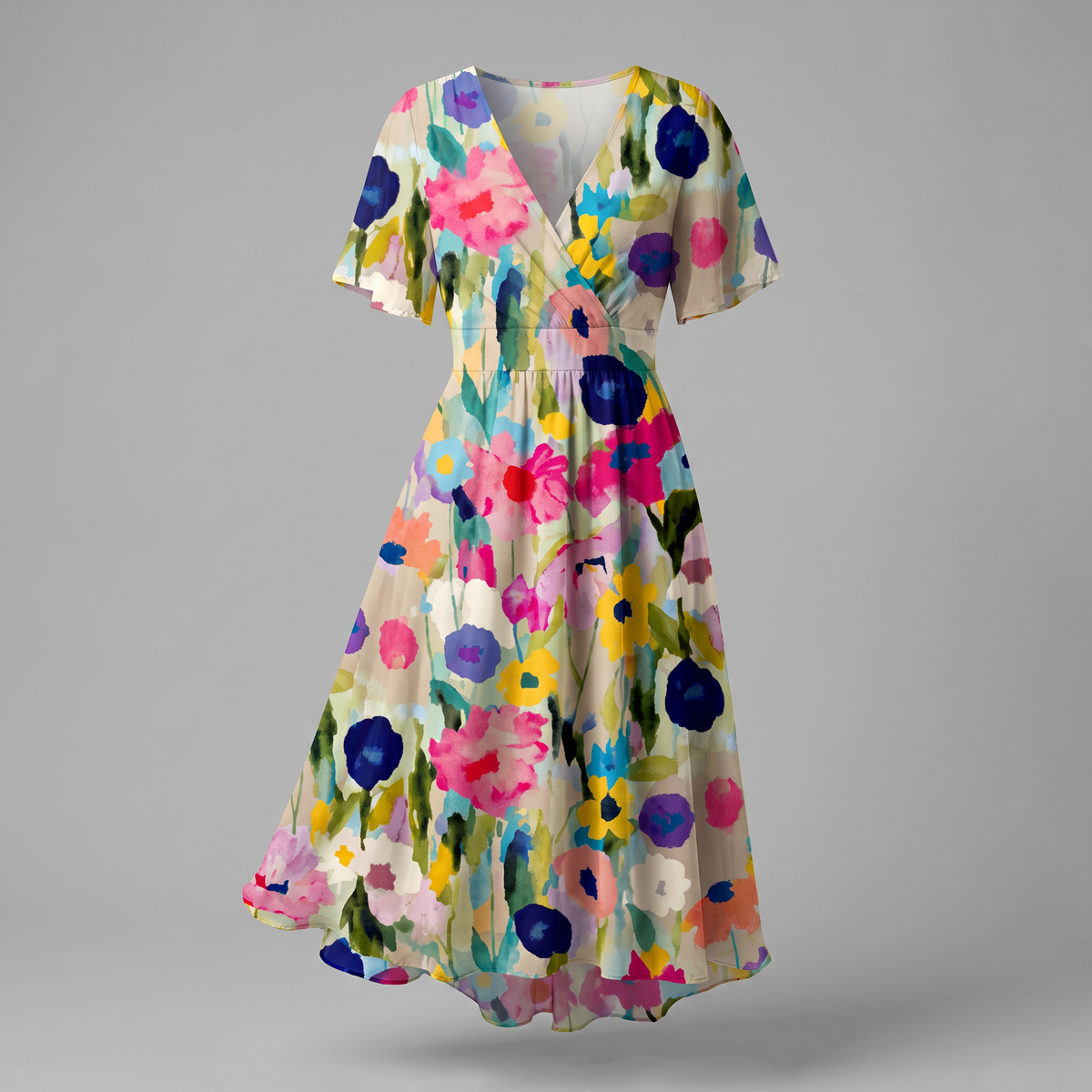 Luneth Fluid V Dress - Multicolor