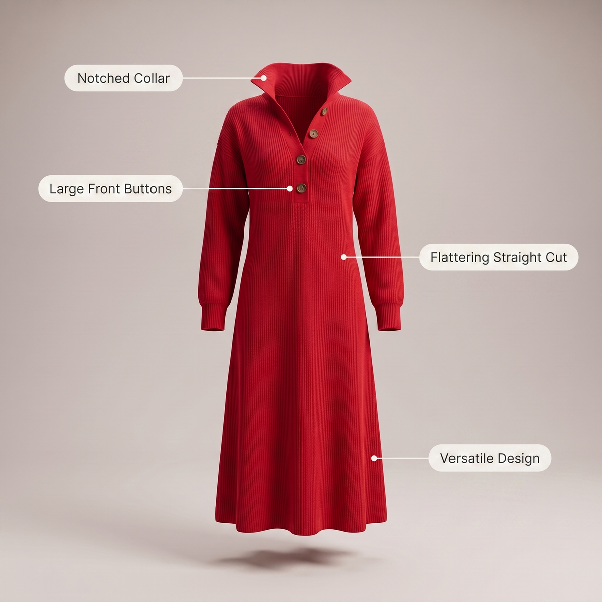 Maelis Luxe Dress - Red