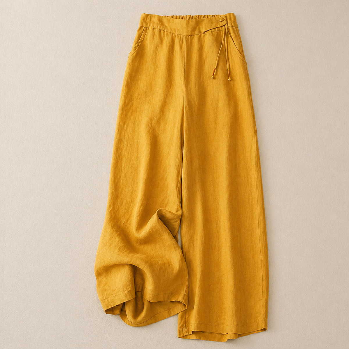 Maisie Casual Wide-Legs - Yellow