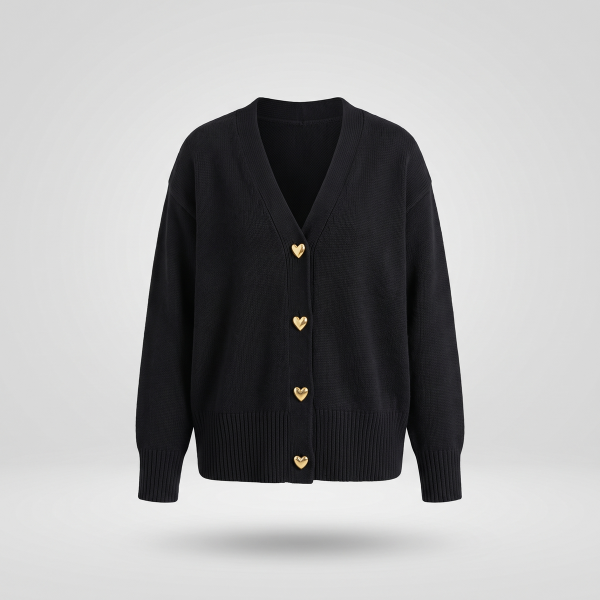 Maisie Charming Button Cardigan - Black