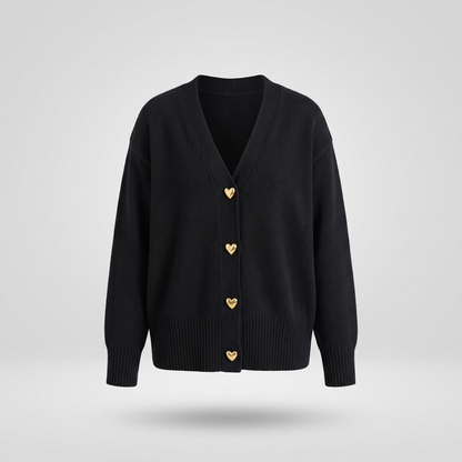 Maisie Charming Button Cardigan - Black