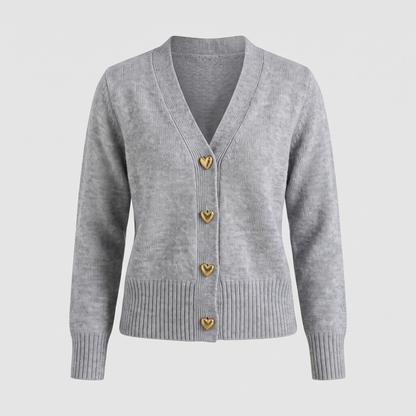Maisie Charming Button Cardigan - Gray
