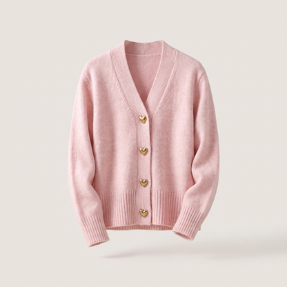Maisie Charming Button Cardigan - Pink