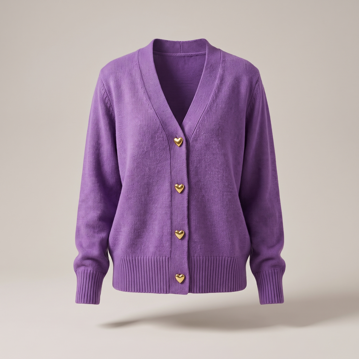 Maisie Charming Button Cardigan - Violet