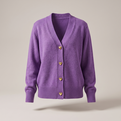 Maisie Charming Button Cardigan - Violet