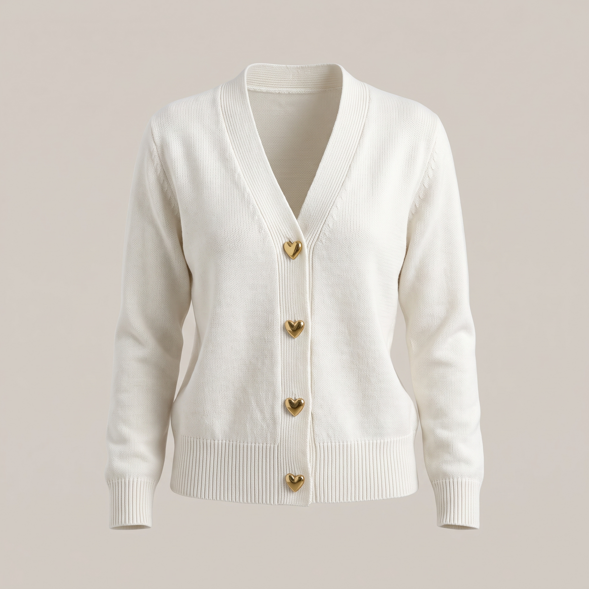 Maisie Charming Button Cardigan - White