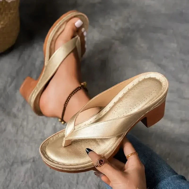 Maisie Soft Fit Strappy Sandals - Gold