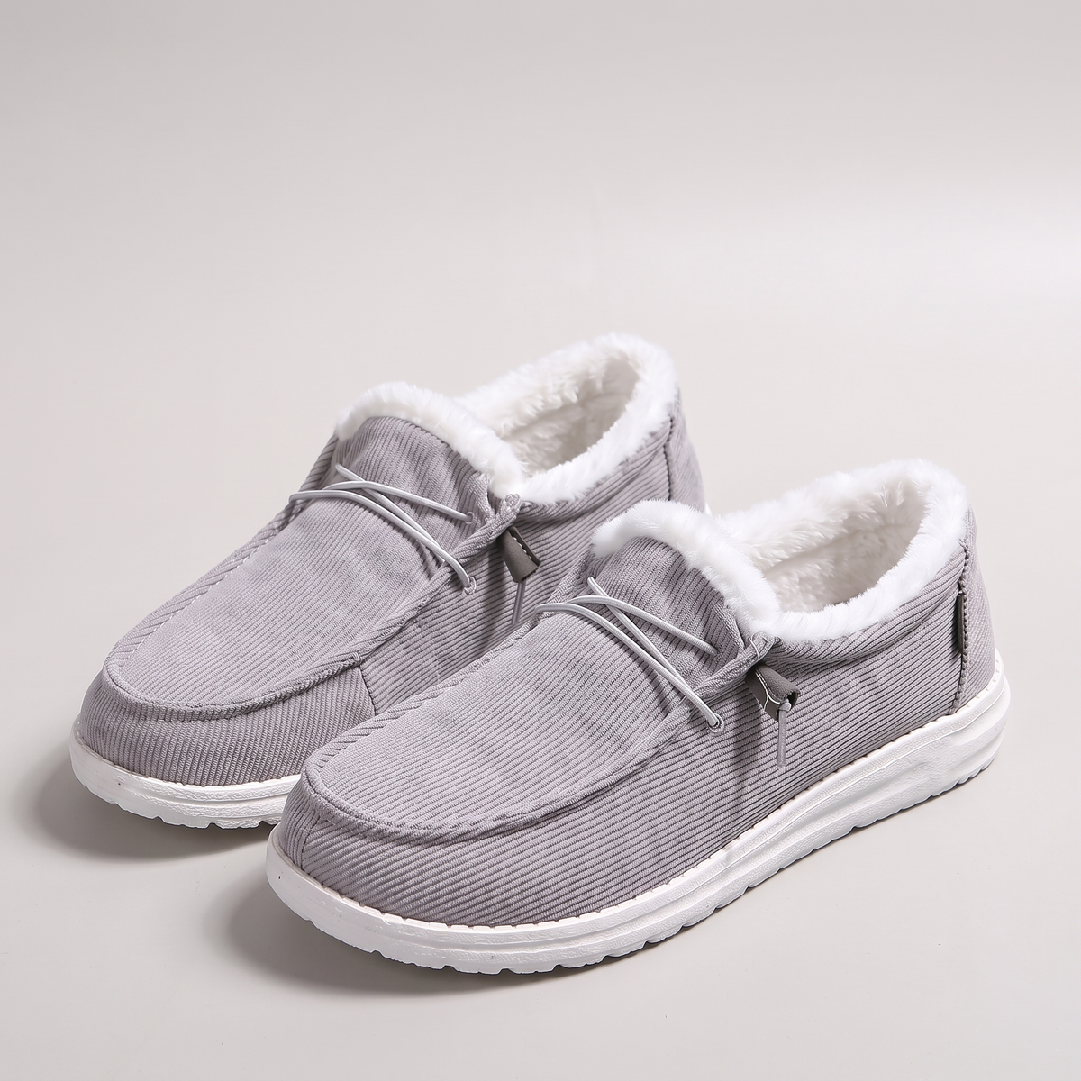 Margery Plush Comfort Loafers - Grey