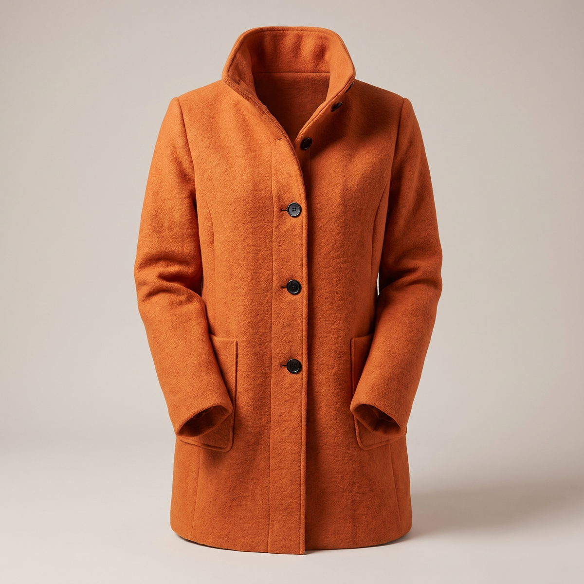 Margot Modern Longline Coat - Orange