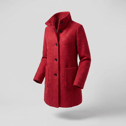 Margot Modern Longline Coat - Red
