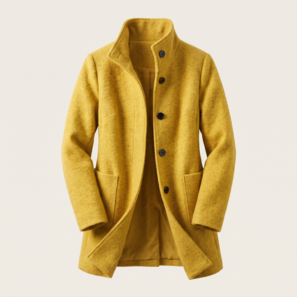 Margot Modern Longline Coat - Yellow