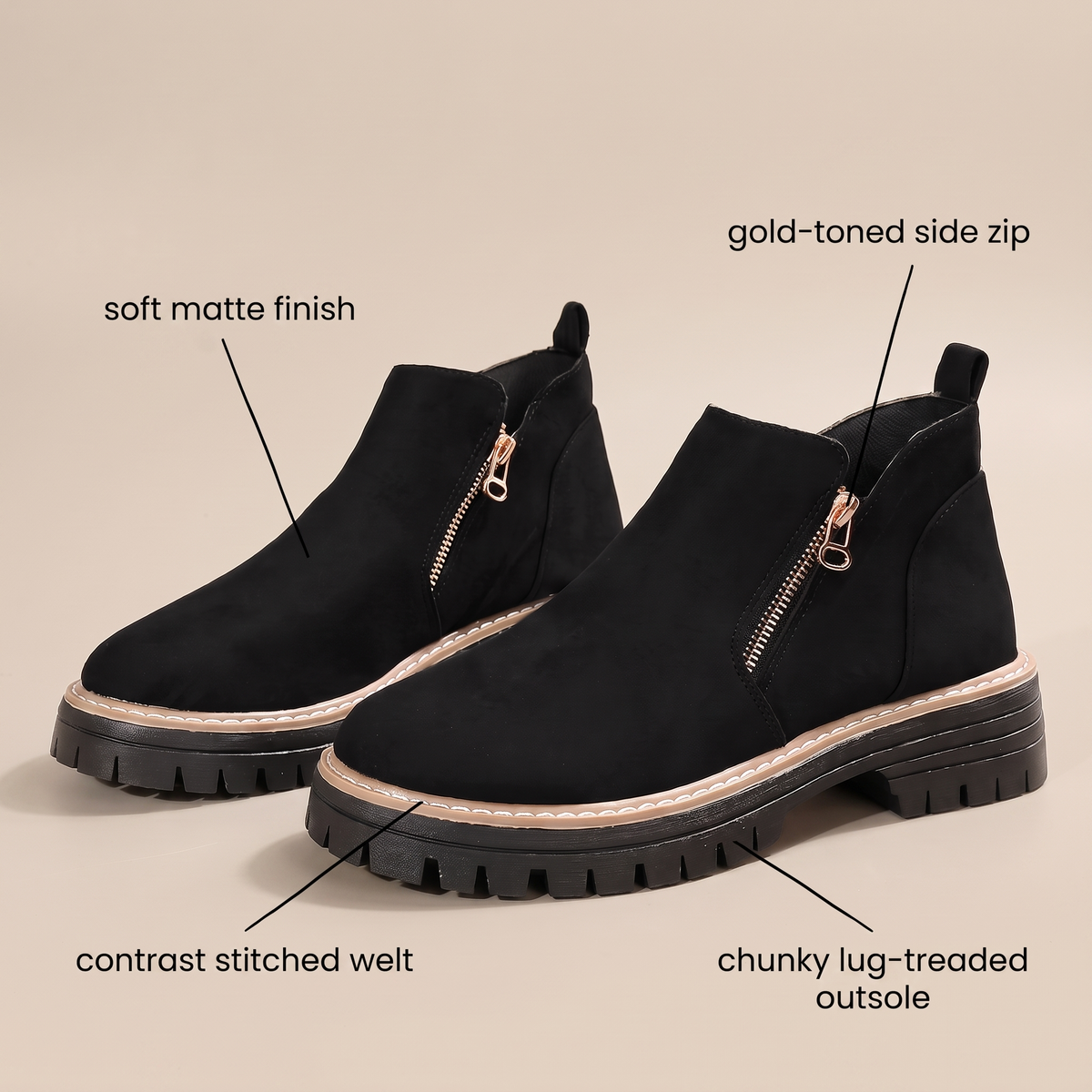 Margot Suede-Look Platform Ankle Boots