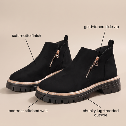 Margot Suede-Look Platform Ankle Boots