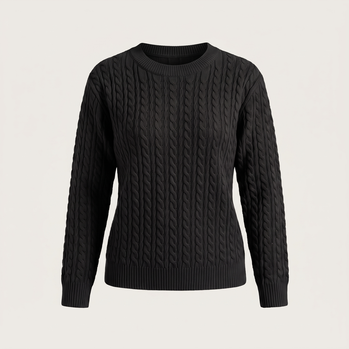 Marielle Cable Sweater - Black