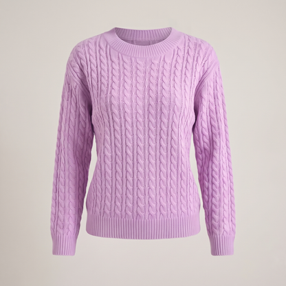 Marielle Cable Sweater - Purple