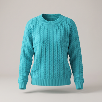 Marielle Cable Sweater - Sky Blue