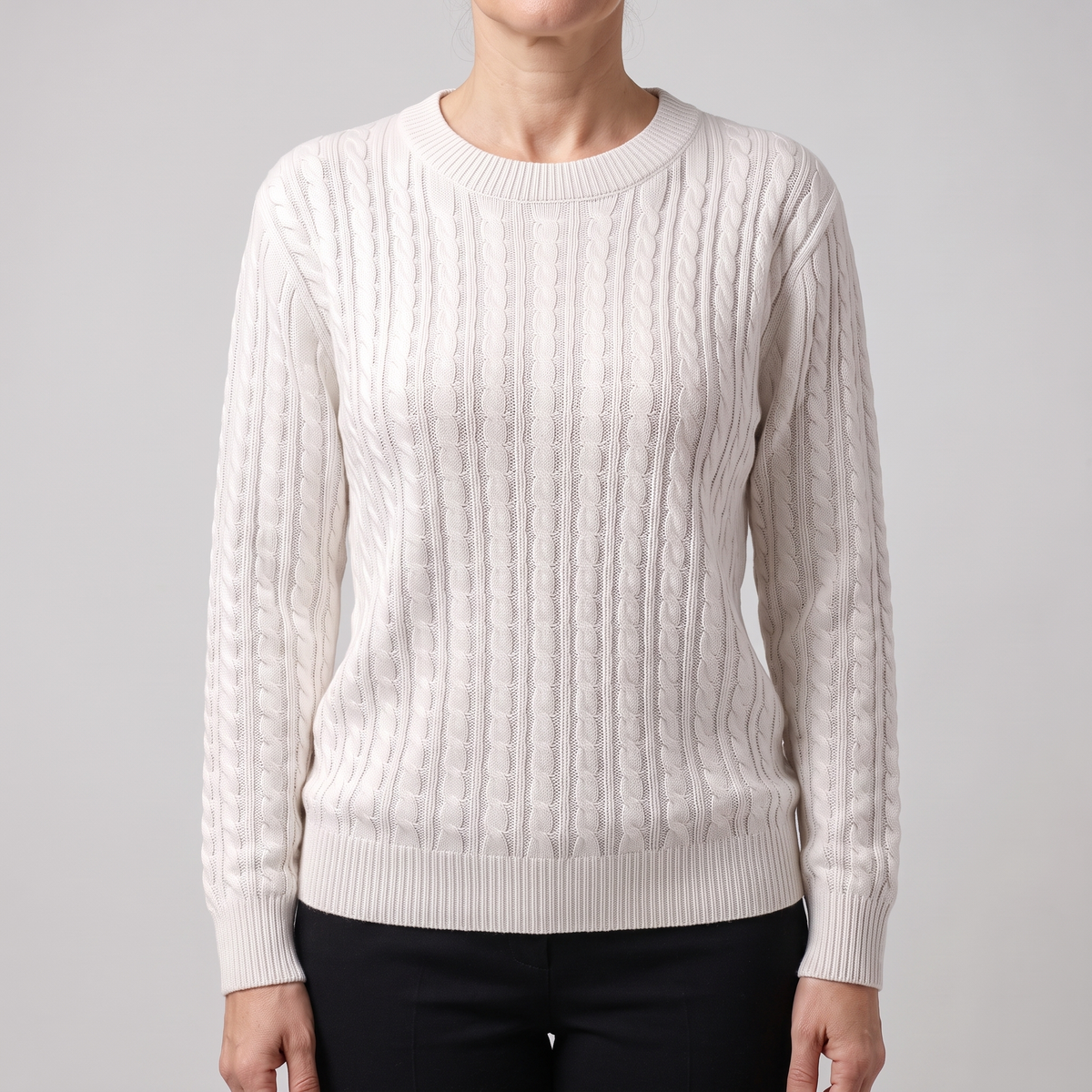 Marielle Cable Sweater - White
