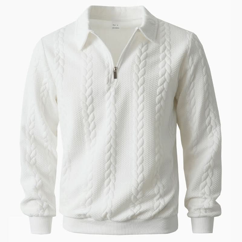 Marion Elegant Zip Polo - White