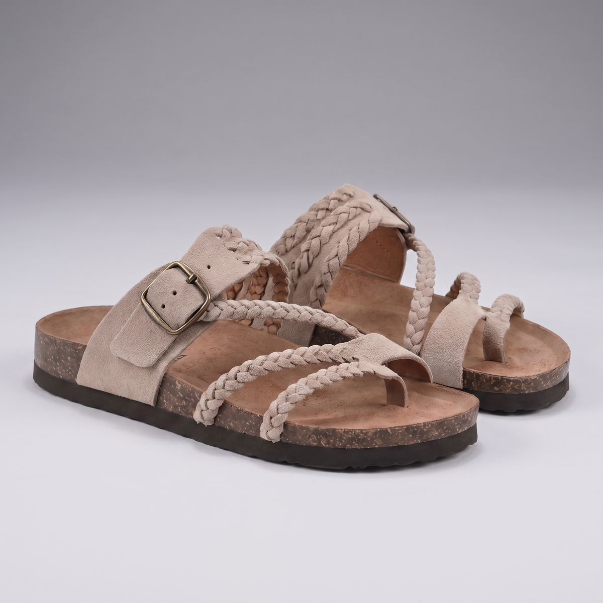 Marlborough Braided Cork Sandals - Beige