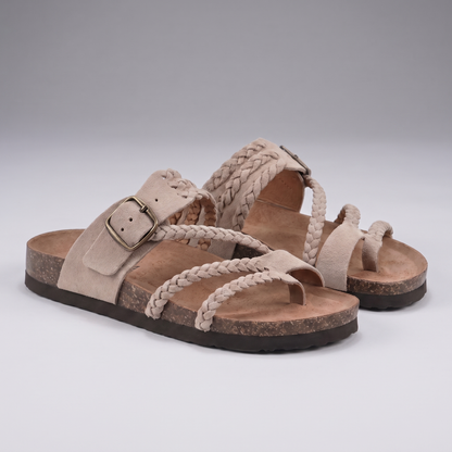 Marlborough Braided Cork Sandals - Beige