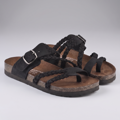 Marlborough Braided Cork Sandals - Black