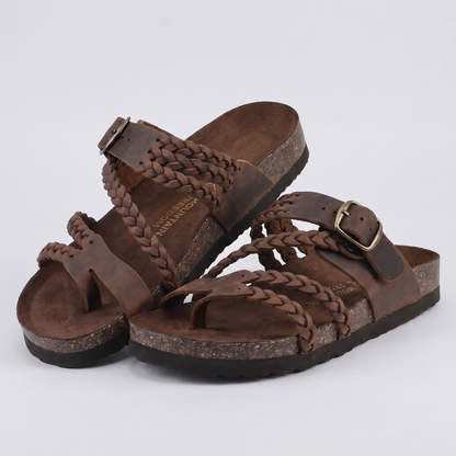 Marlborough Braided Cork Sandals - Khaki