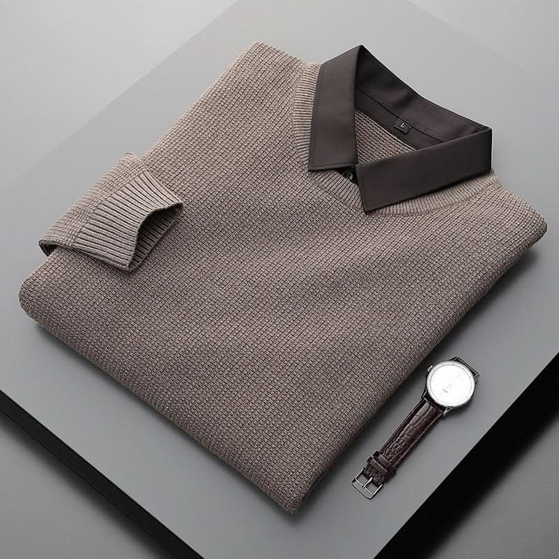 Marlow Collar Sweater - Light Brown