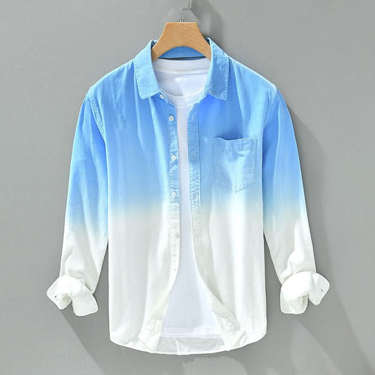 Marston Linen Shirt - Blue–White