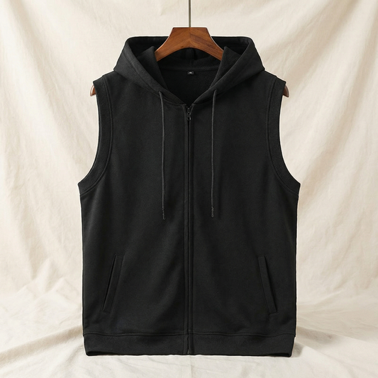 Maxwell Hooded Vest - Black