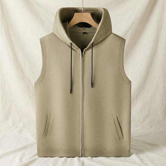 Maxwell Hooded Vest - Khaki
