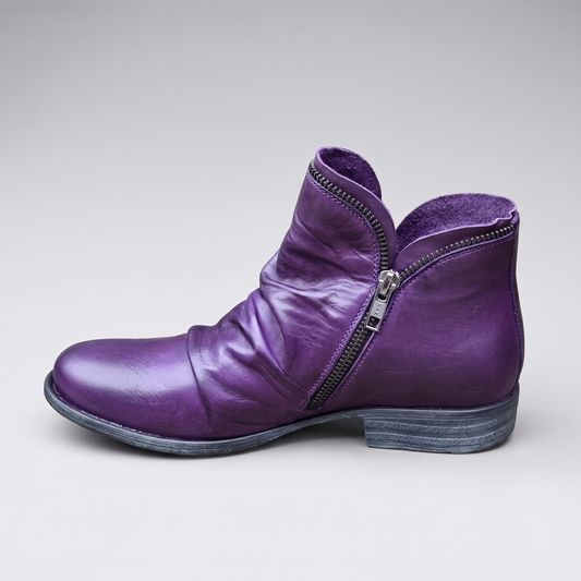 Melinda Leather-Look Boots - Purple