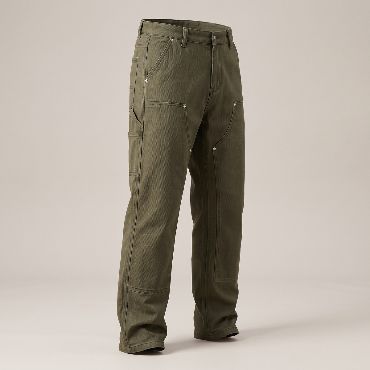 Rugged Workwear Straight-Leg Utility Pants - Army Green