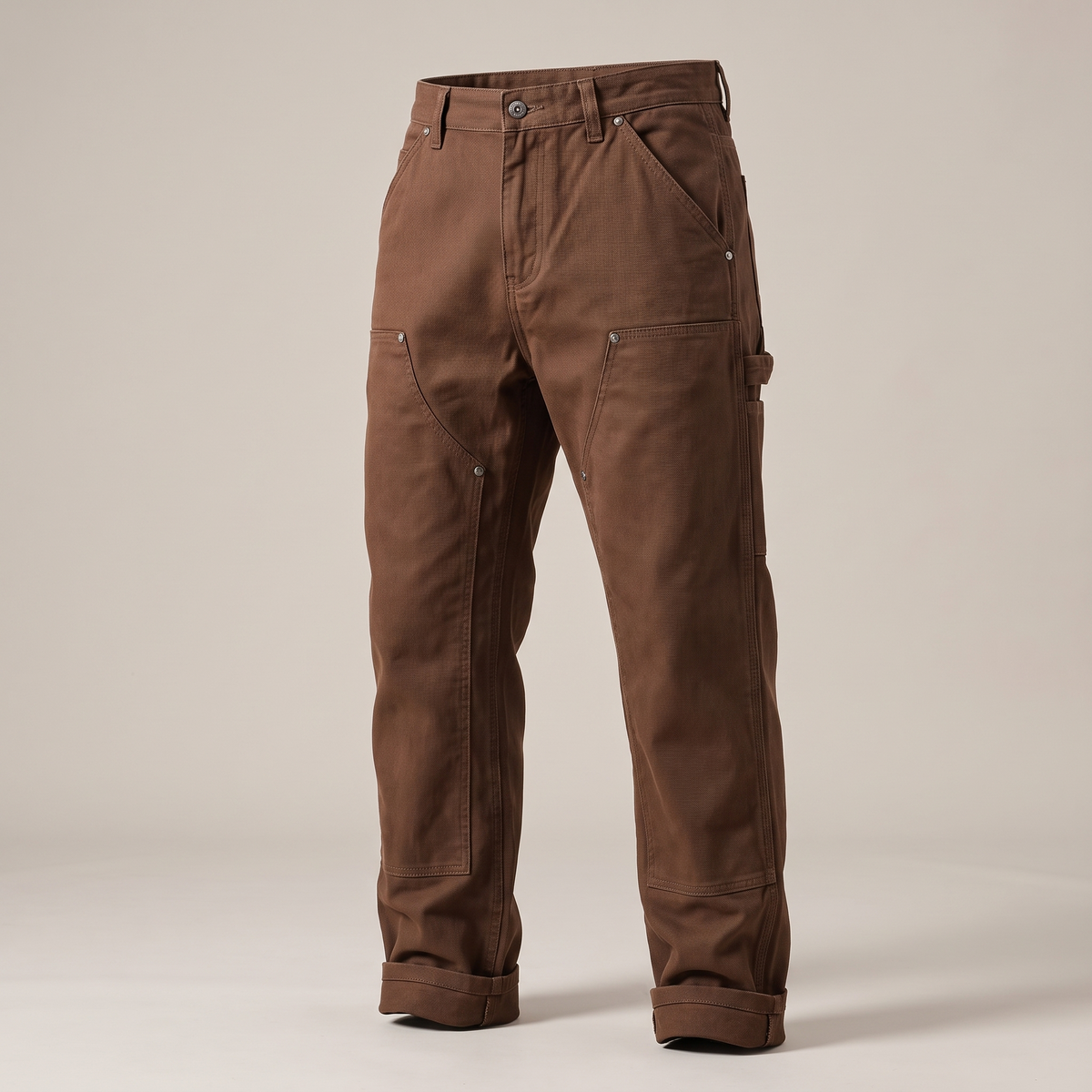 Rugged Workwear Straight-Leg Utility Pants - Brown